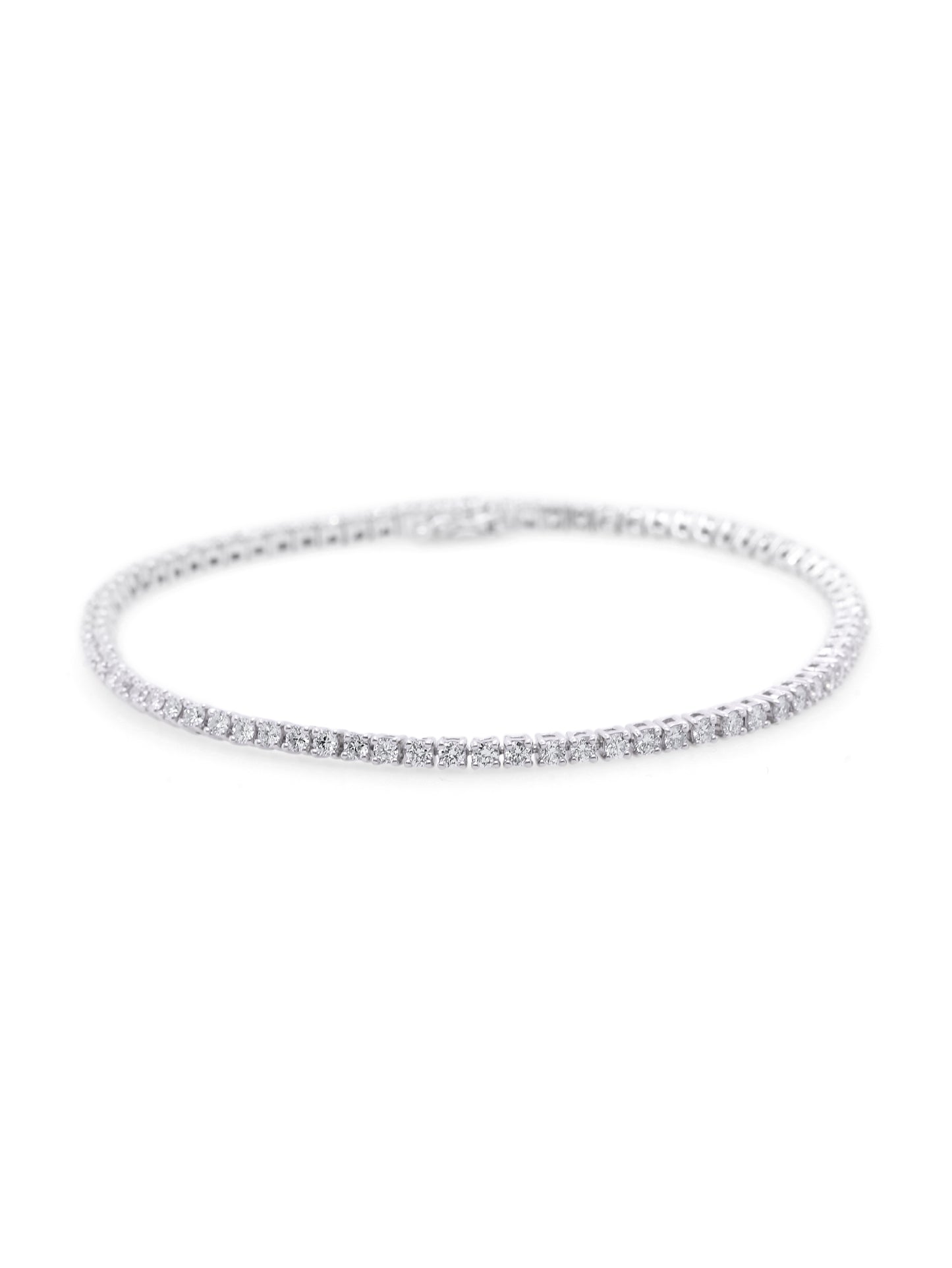 Lab Grown 2.35 Carat Diamond Tennis Bracelet in 9 Carat White Gold