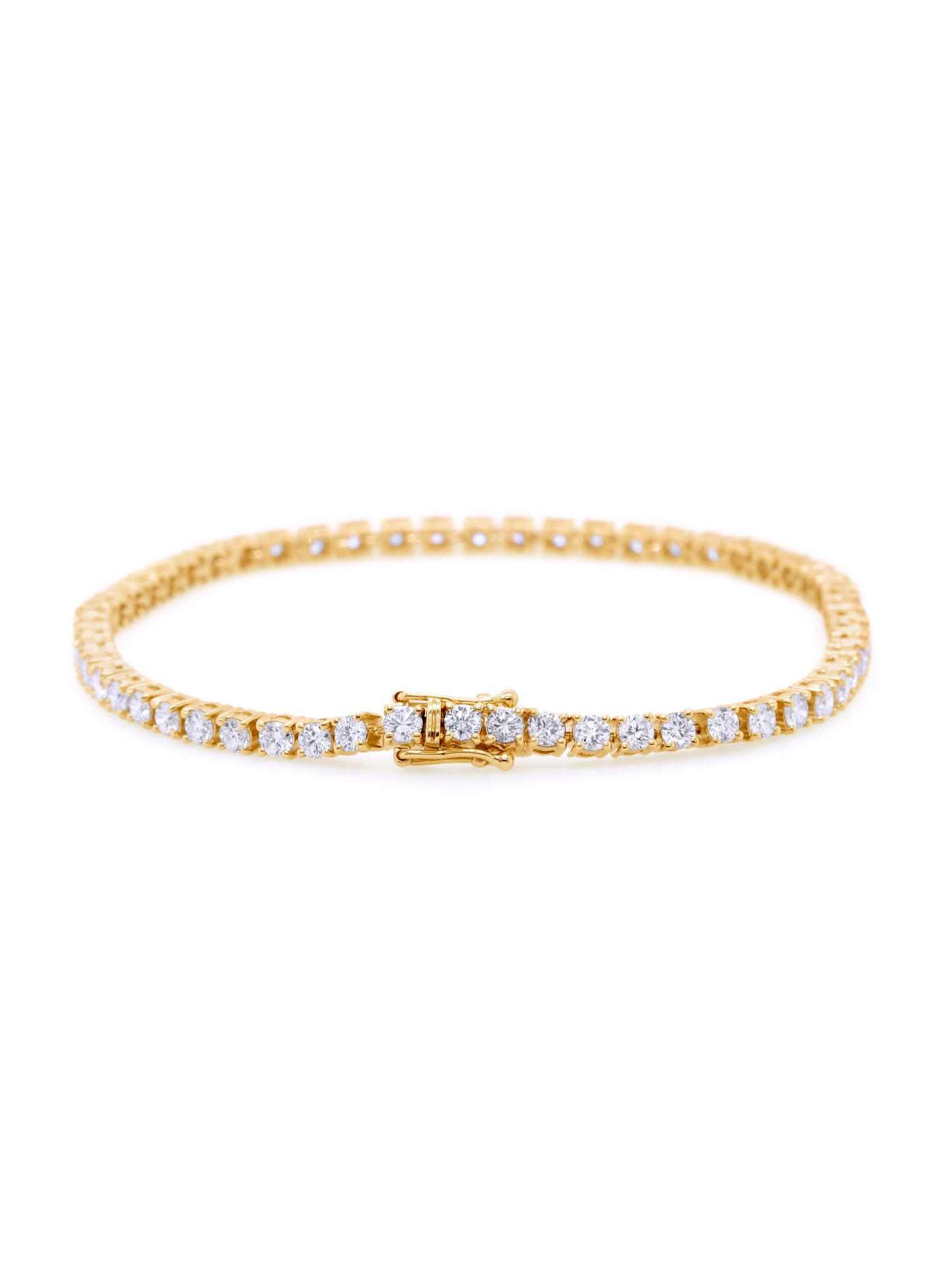 Lab Grown 3.77 Carat Diamond Tennis Bracelet in 9 Carat Yellow Gold