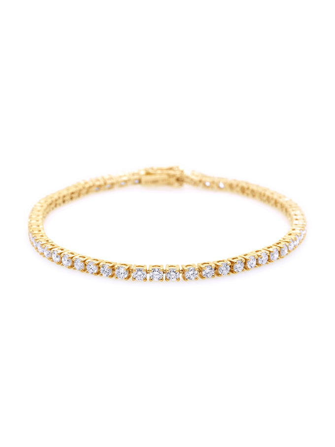 Lab Grown 3.77 Carat Diamond Tennis Bracelet in 9 Carat Yellow Gold
