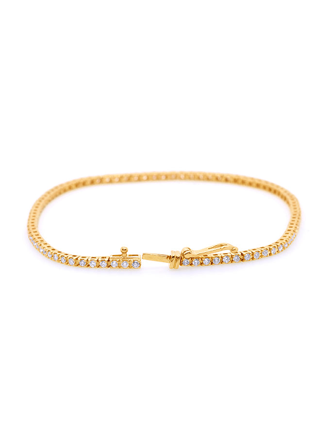 Lab Grown 0.97 Carat Diamond Tennis Bracelet in 18 Carat Yellow Gold