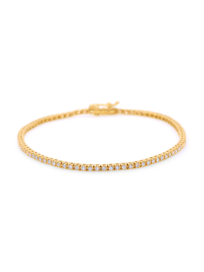 Lab Grown 0.97 Carat Diamond Tennis Bracelet in 18 Carat Yellow Gold