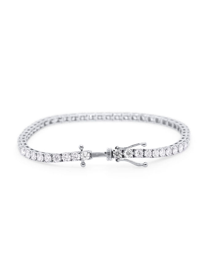 Lab Grown 6.41 Carat Diamond Tennis Bracelet in 18 Carat White Gold