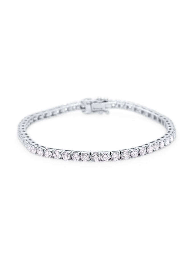 Lab Grown 6.41 Carat Diamond Tennis Bracelet in 18 Carat White Gold