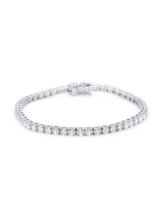 Lab Grown 6.41 Carat Diamond Tennis Bracelet in 18 Carat White Gold
