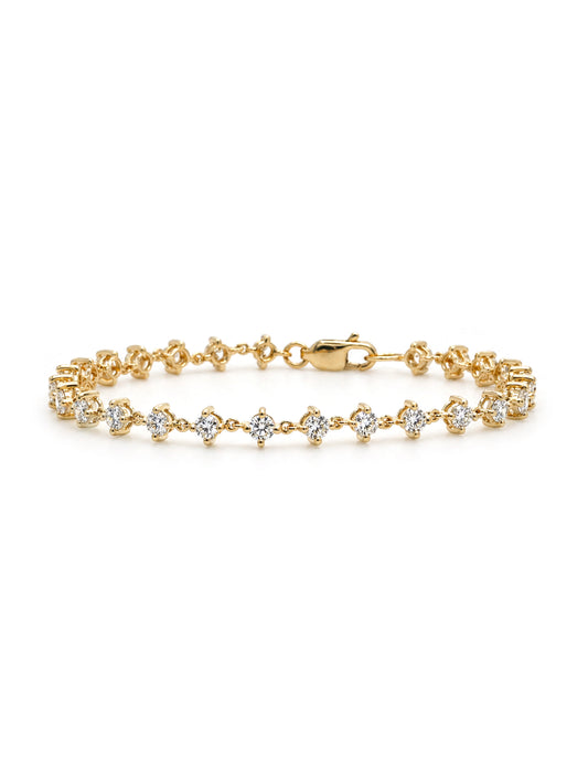 Lab Grown Diamond Set Bracelet, 9K Yellow Gold, 26=2.60ct.