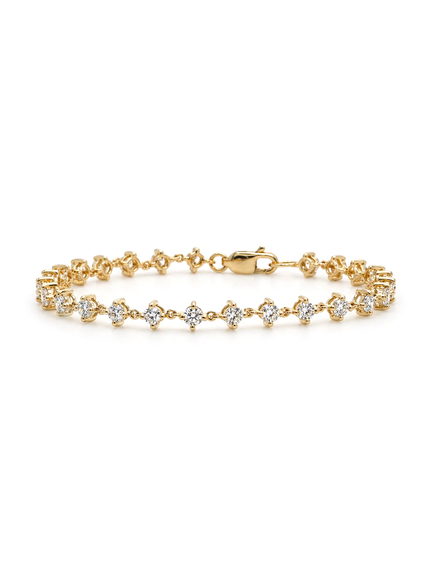 Lab Grown Diamond Set Bracelet, 9K Yellow Gold, 26=2.60ct.