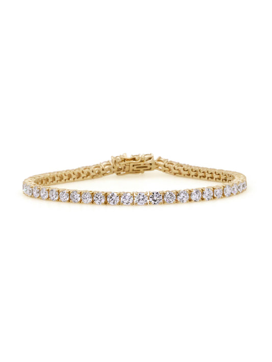 Lab Grown Diamond Tennis Bracelet, 7.80ct DVS 9K Yellow Gold.