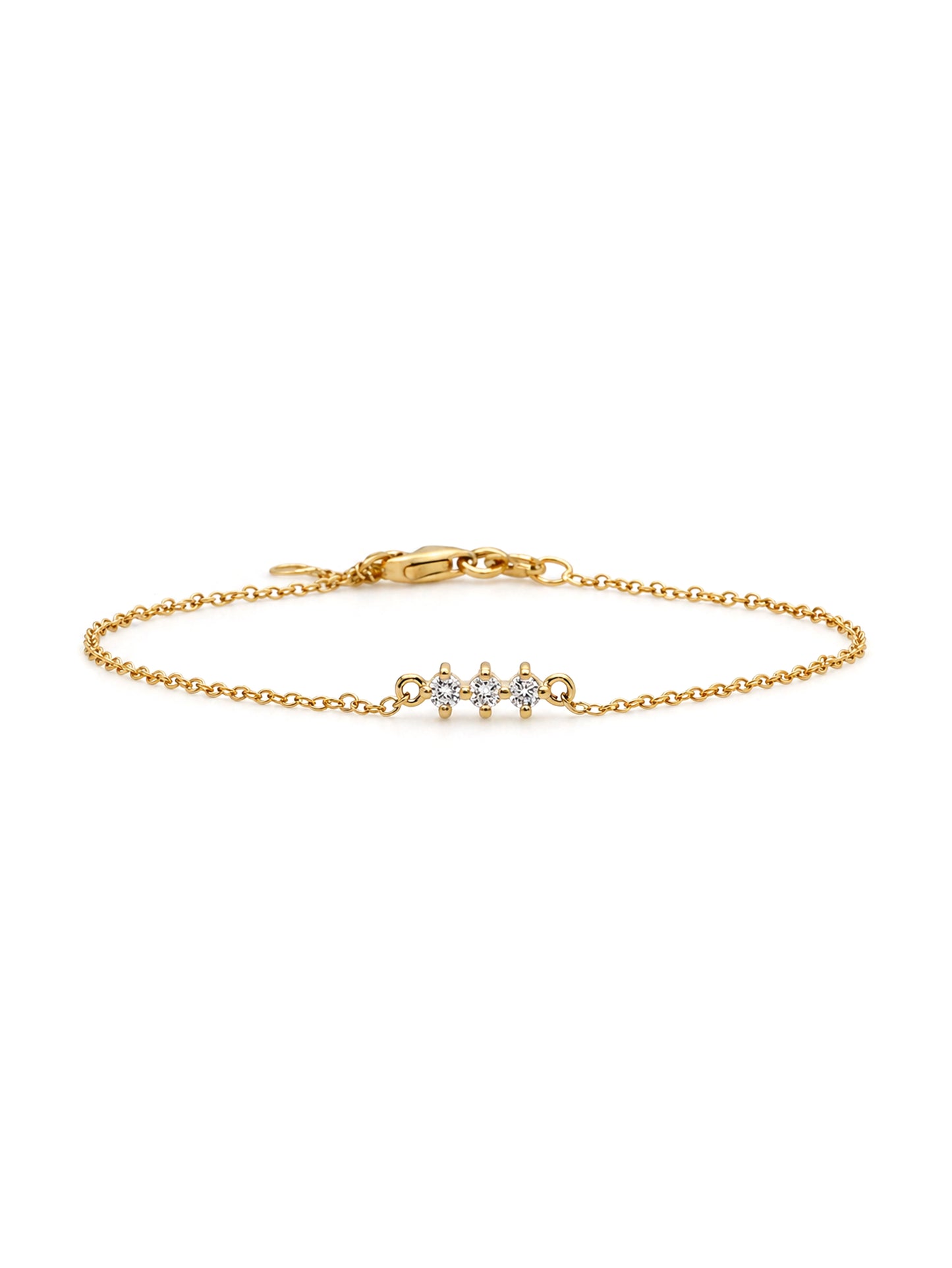 Lab Grown, 0.10 Carat Diamond Bracelet in 9 Carat Yellow Gold