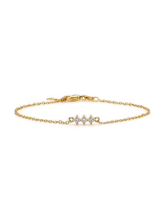 Lab Grown, 0.10 Carat Diamond Bracelet in 9 Carat Yellow Gold