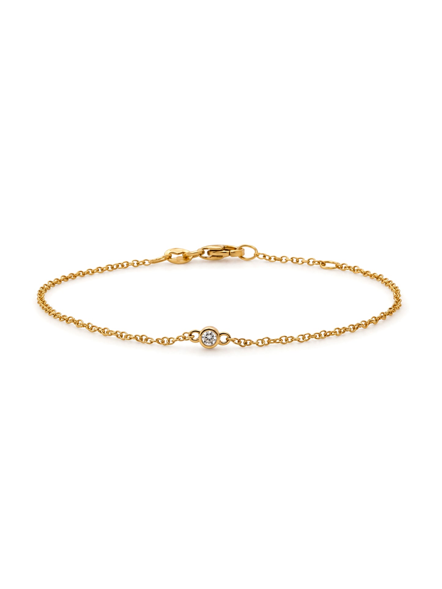 Lab Grown, 0.03 Carat Diamond Bracelet in 9 Carat Yellow Gold