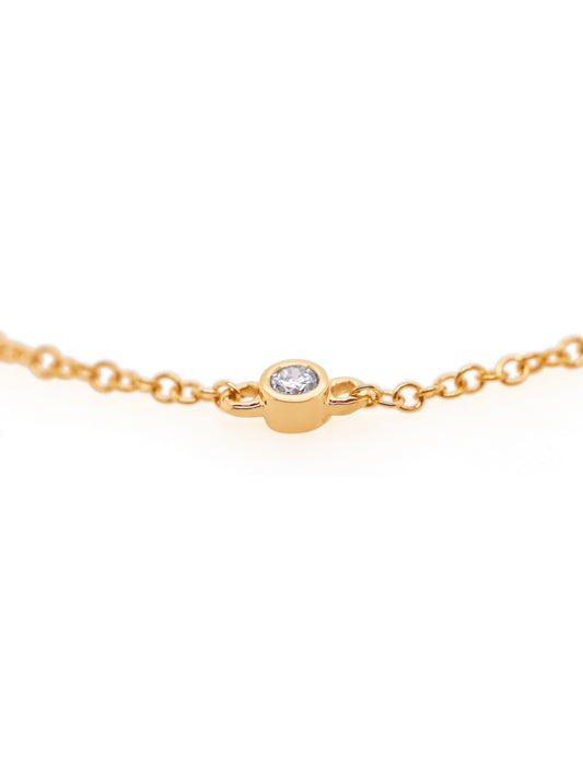 Lab Grown, 0.10 Carat Diamond Bracelet set in 9 Carat Yellow Gold