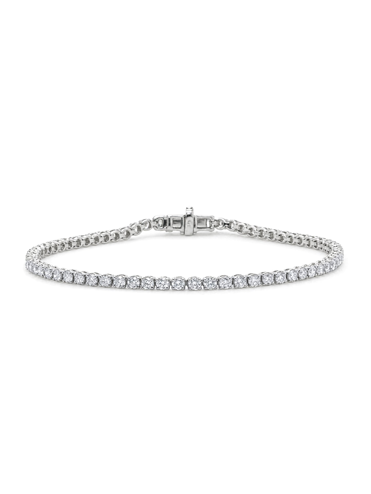Lab Grown, 3.07 Carat Diamond Tennis Bracelet in 9 Carat White Gold