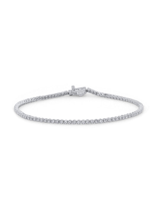 Lab Grown 1.11 Carat Diamond Tennis Bracelet in 9 Carat White Gold