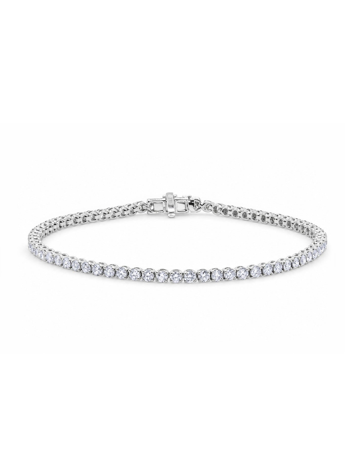 Lab Grown, 3.13 Carat Diamond Tennis Bracelet in 9 Carat White Gold