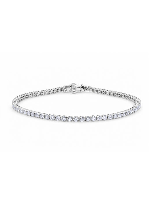 Lab Grown, 3.13 Carat Diamond Tennis Bracelet in 9 Carat White Gold
