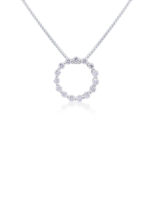0.41 Carat Diamond Set 18 Carat White Gold Circle of Life Pendant