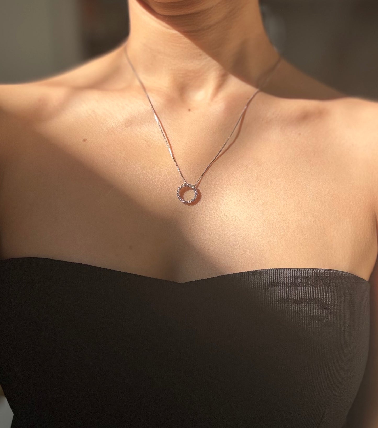 0.41 Carat Diamond Set 18 Carat White Gold Circle of Life Pendant