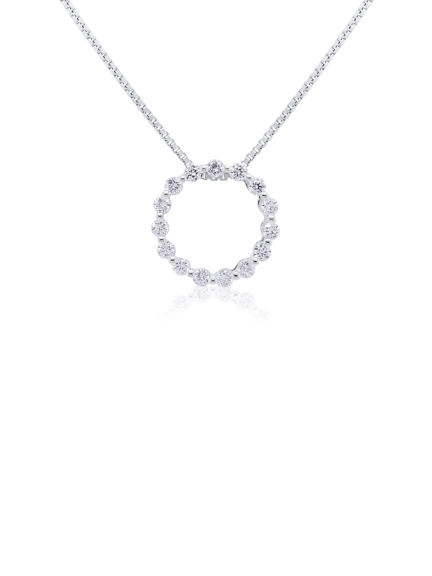 0.41 Carat Diamond Set 18 Carat White Gold Circle of Life Pendant