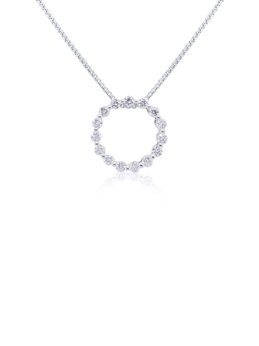 0.41 Carat Diamond Set 18 Carat White Gold Circle of Life Pendant