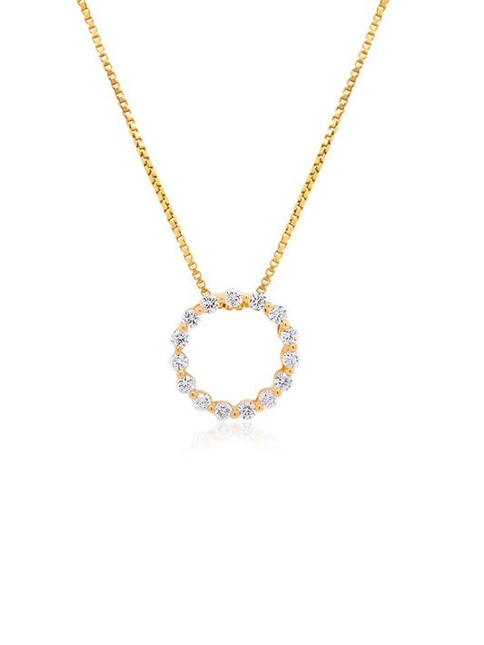 Diamond Circle of Life Necklace, 18K YG