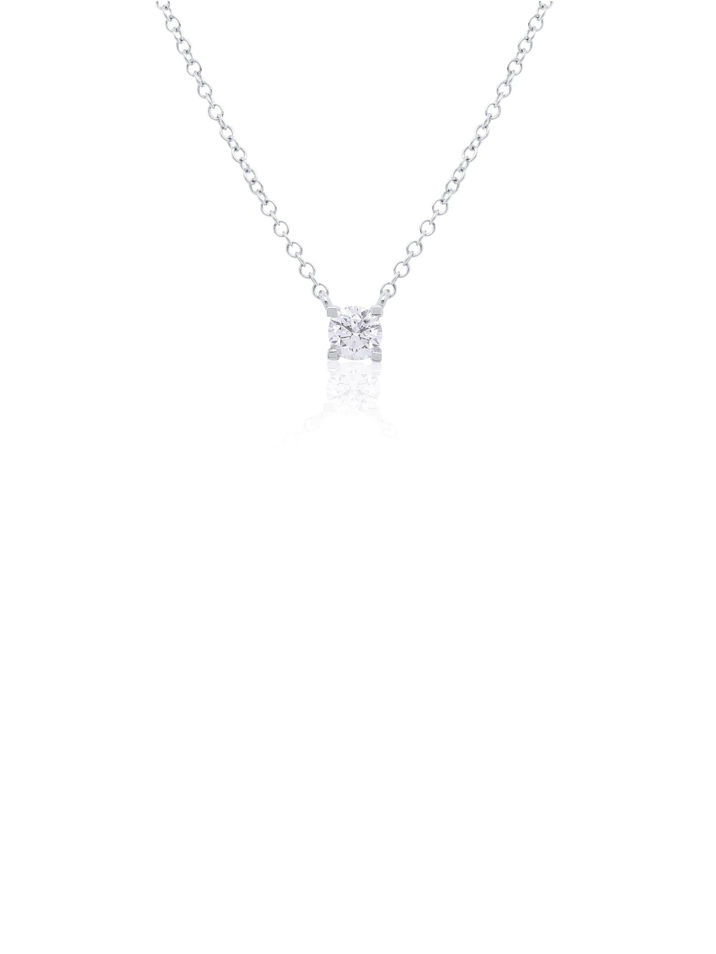 Classic Lab Grown Diamond Set Pendant, 0.30ct, 9K White Gold, 45cm