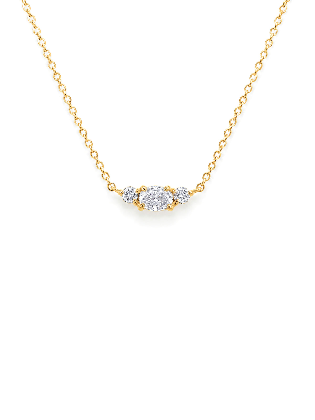 Lab Grown Oval Diamond Pendant T=0.36ct, 9K Yellow Gold