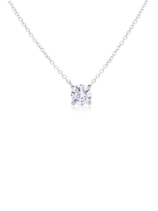 Lab Grown Diamond RBC 1.00ct Pendant, 9 Carat White Gold
