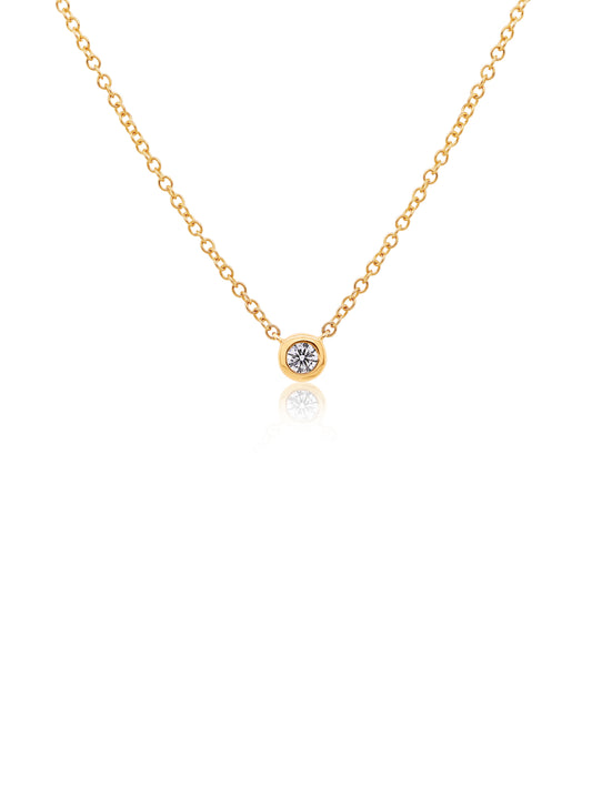 Lab Grown Diamond Pendant T=0.10ct, 9K Yellow Gold