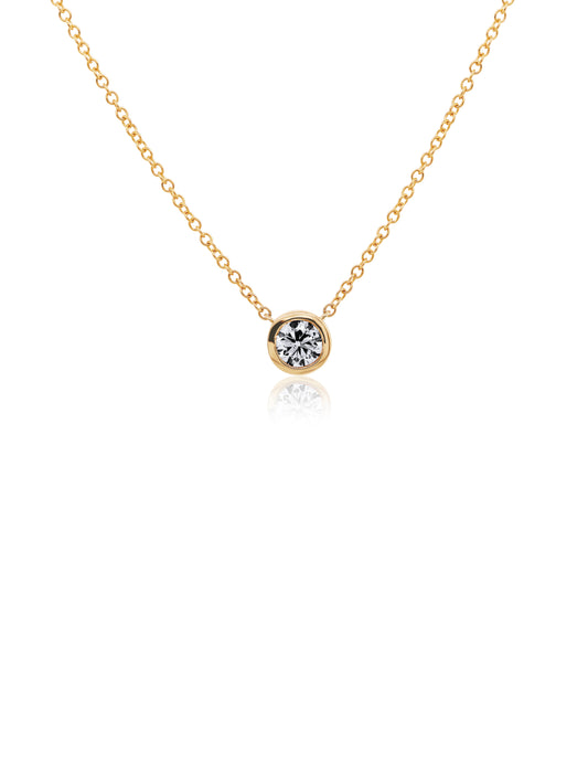 Lab Grown Diamond Pendant T=0.50ct, 9K Yellow Gold