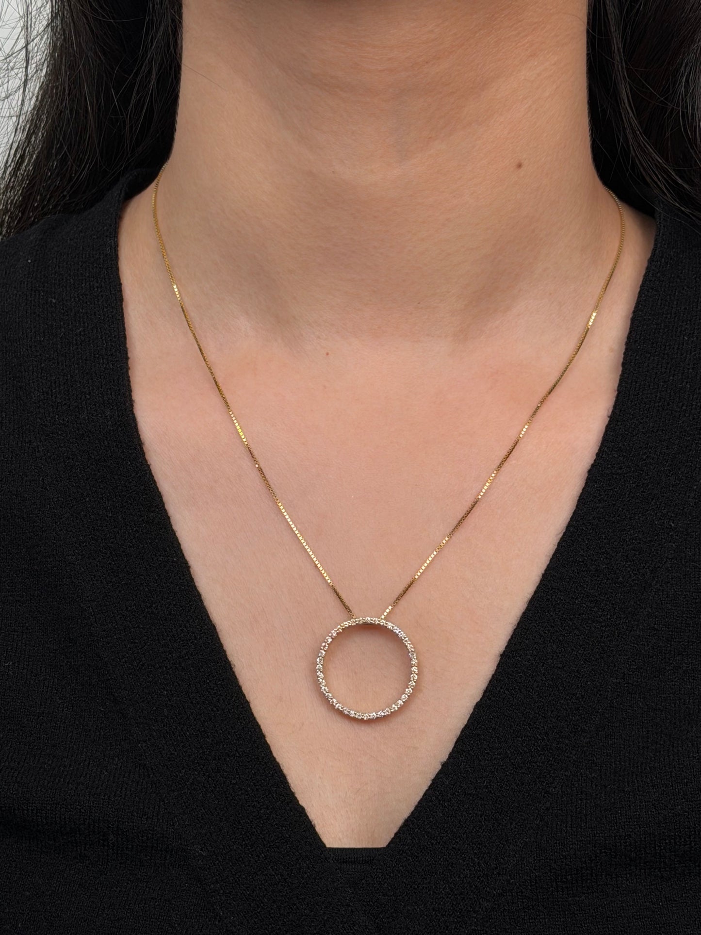 Lab Grown Diamond Circle Of Life Pendant 9K Yellow Gold (Plated Chain)