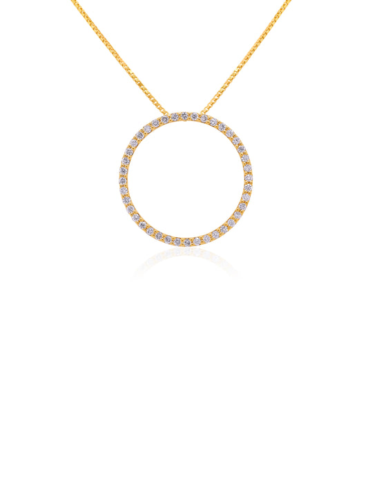 Lab Grown Diamond Circle Of Life Pendant 9K Yellow Gold (Plated Chain)