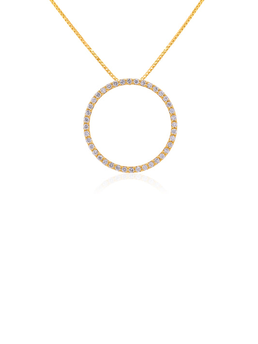 Lab Grown Diamond Circle Of Life Pendant 9K Yellow Gold (Plated Chain)
