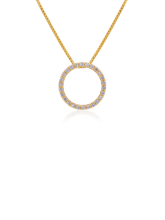 Lab Grown Diamond Circle Of Life Pendant, 9K Yellow Gold