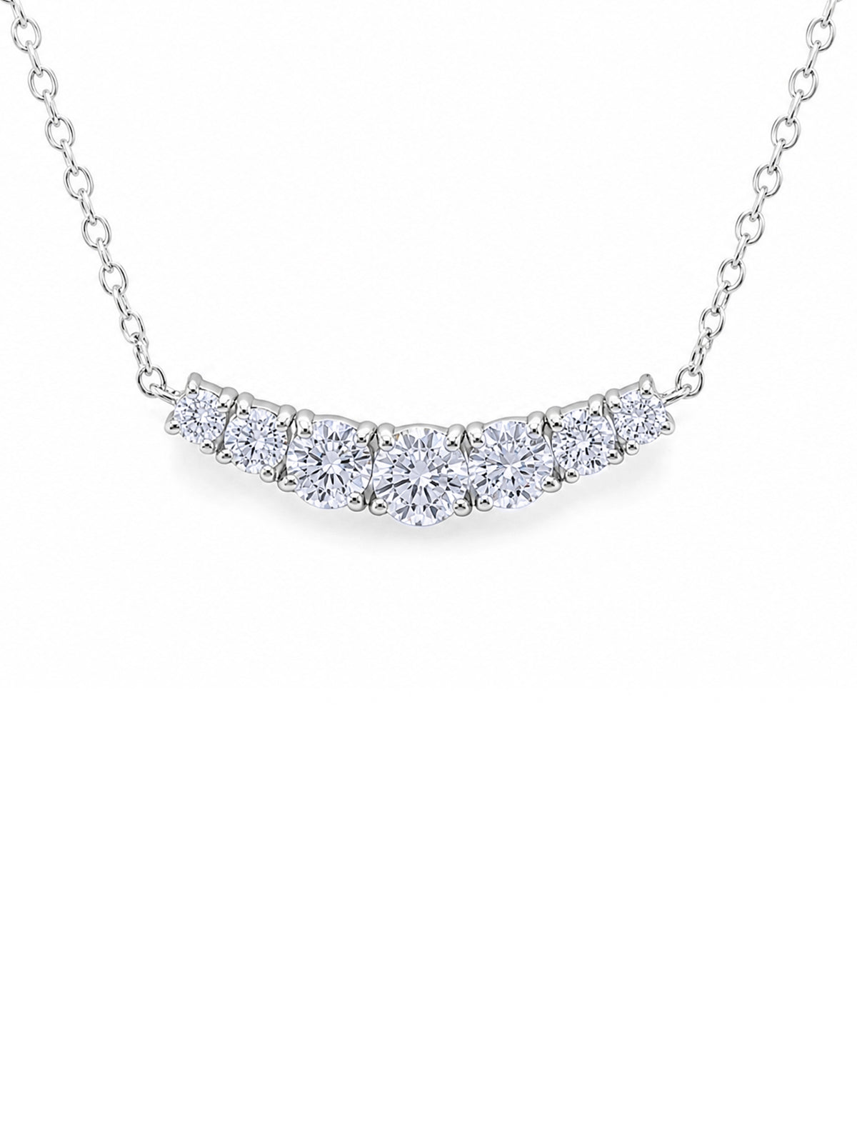 Lab Grown Diamond Necklet, 9K White Gold, T=1.21ct