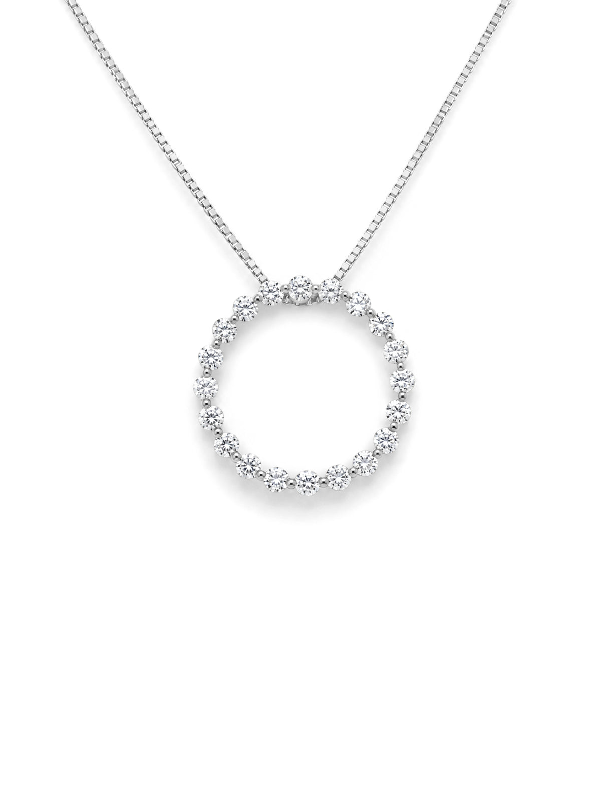 Lab Grown Diamond Circle of Life Pendant, 9 Carat White Gold