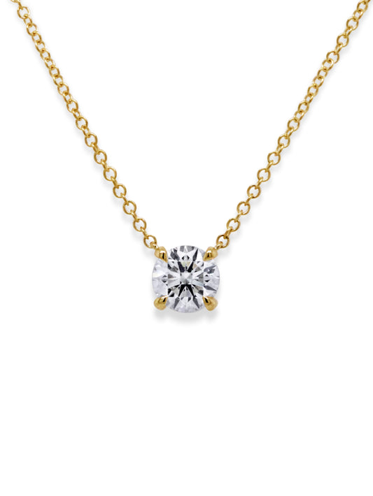 Lab Grown Diamond Pendant T=1.00ct, 9K Yellow Gold