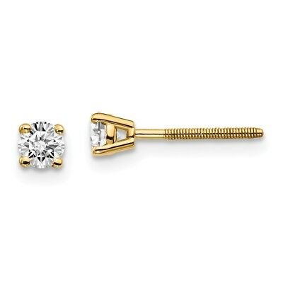 RBC 4 claw Diamond stud earrings, T=0.20ct, 18K Yellow Gold