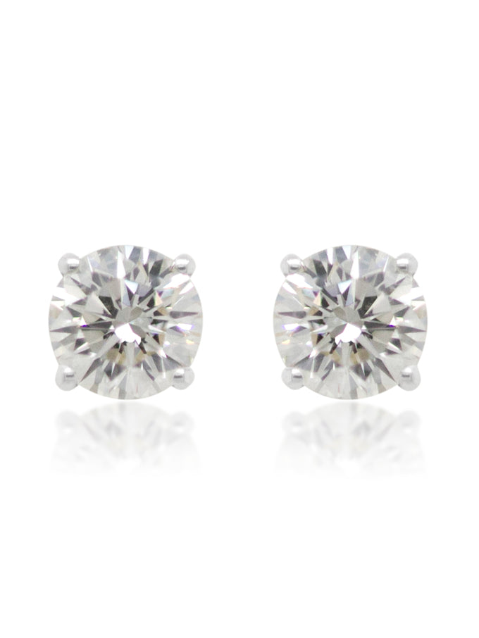 Diamond Studs, T=0.40ct, 18 Carat White Gold