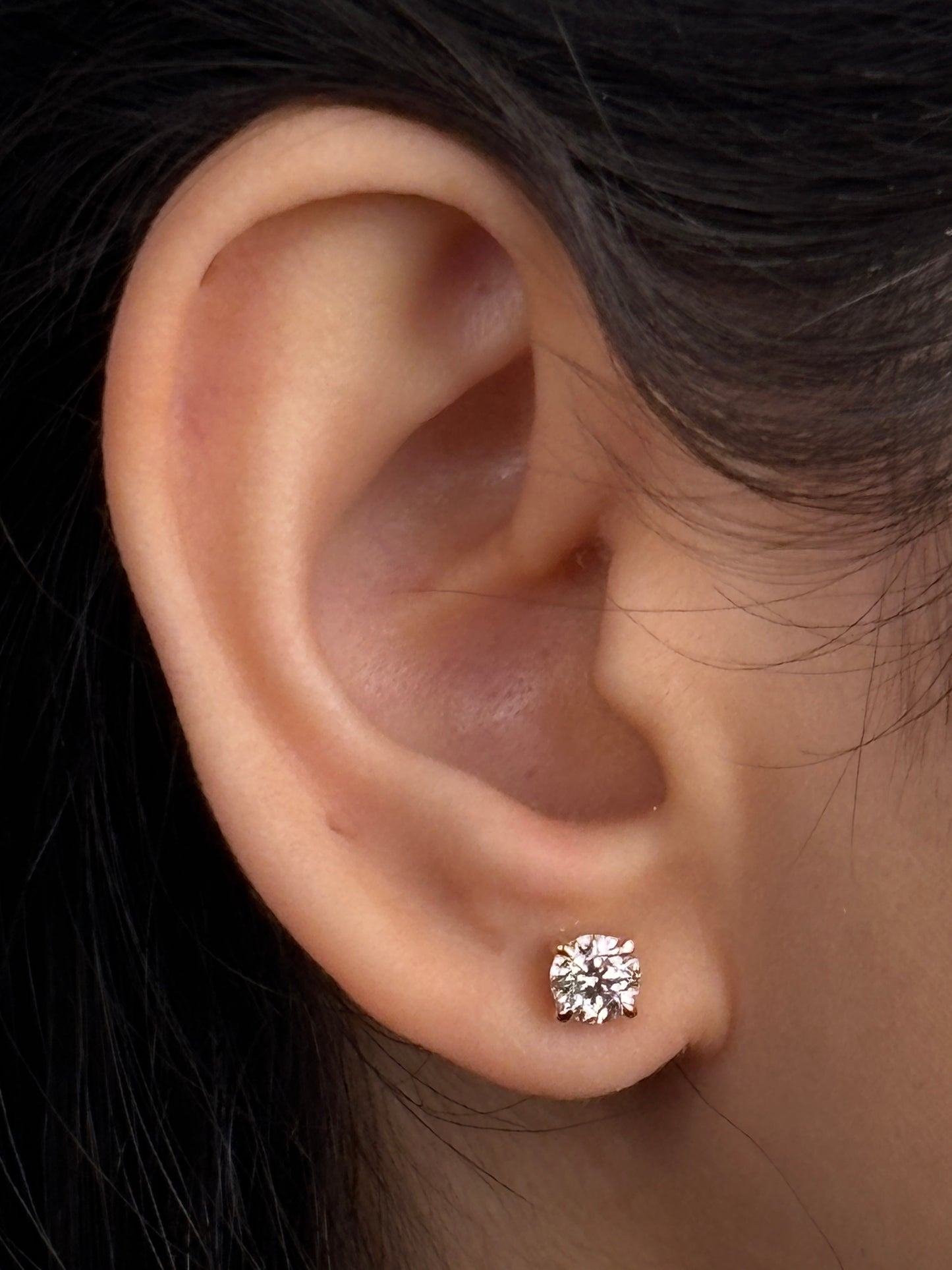 Lab Grown Diamond Stud Earrings, T=1.00ct 9K Yellow Gold