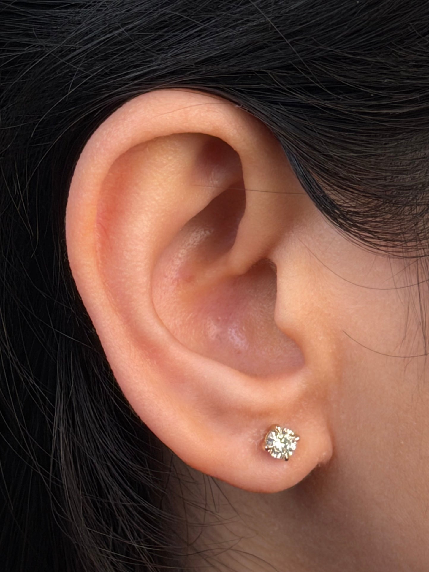 Lab Grown Diamond Stud Earrings, T=0.50ct 9K Yellow Gold
