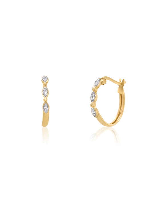 Diamond Hoop Earrings in 9 Carat Yellow Gold