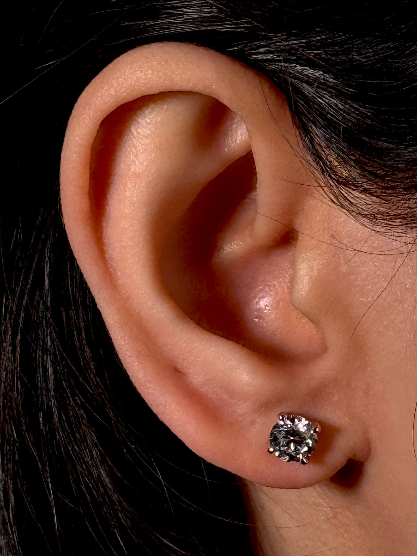 Lab Grown Diamond Stud Earrings, 2x0.75ct 9K White Gold.