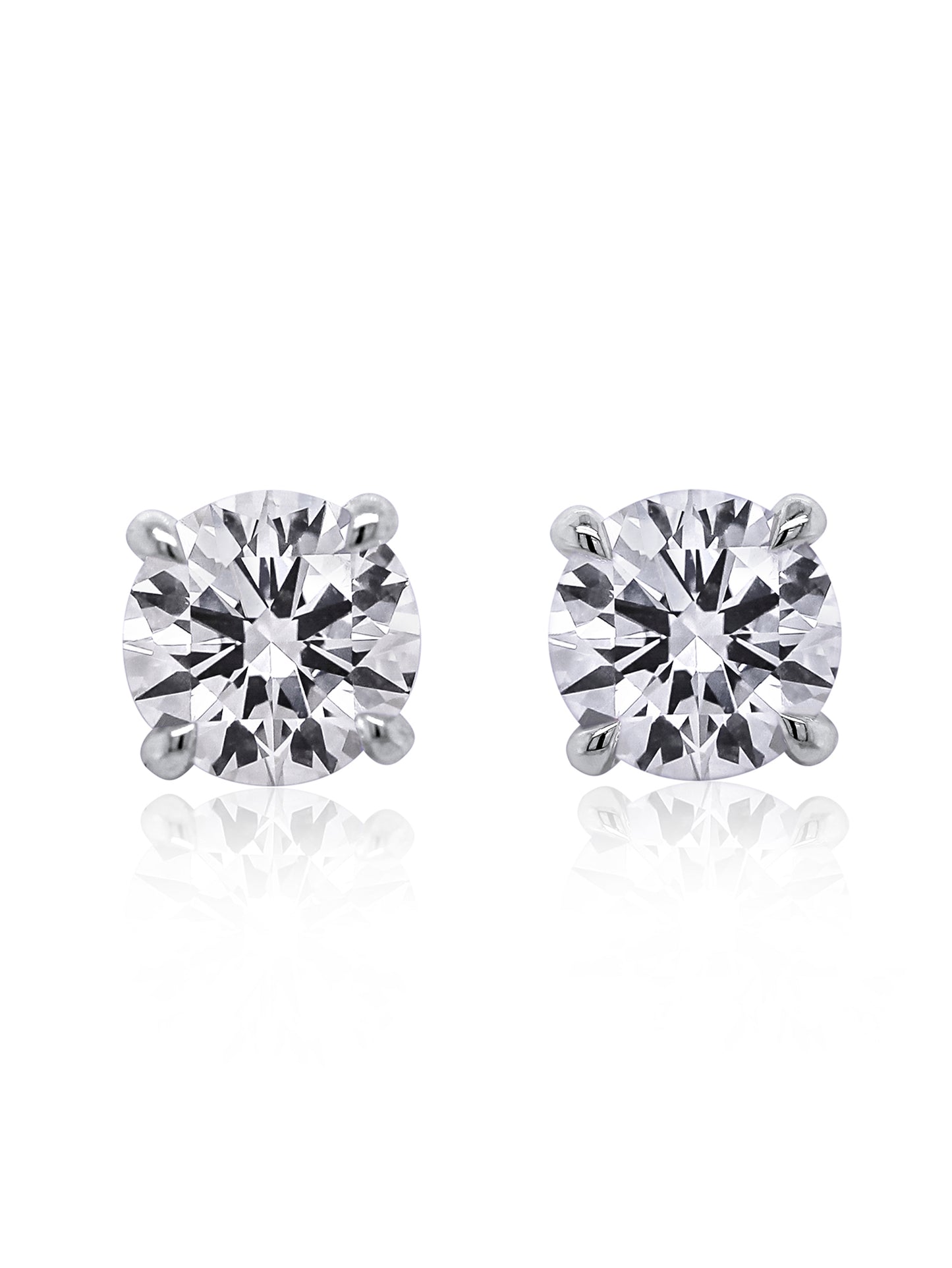 Lab Grown Diamond Stud Earrings, 2x1.00ct 9K White Gold.