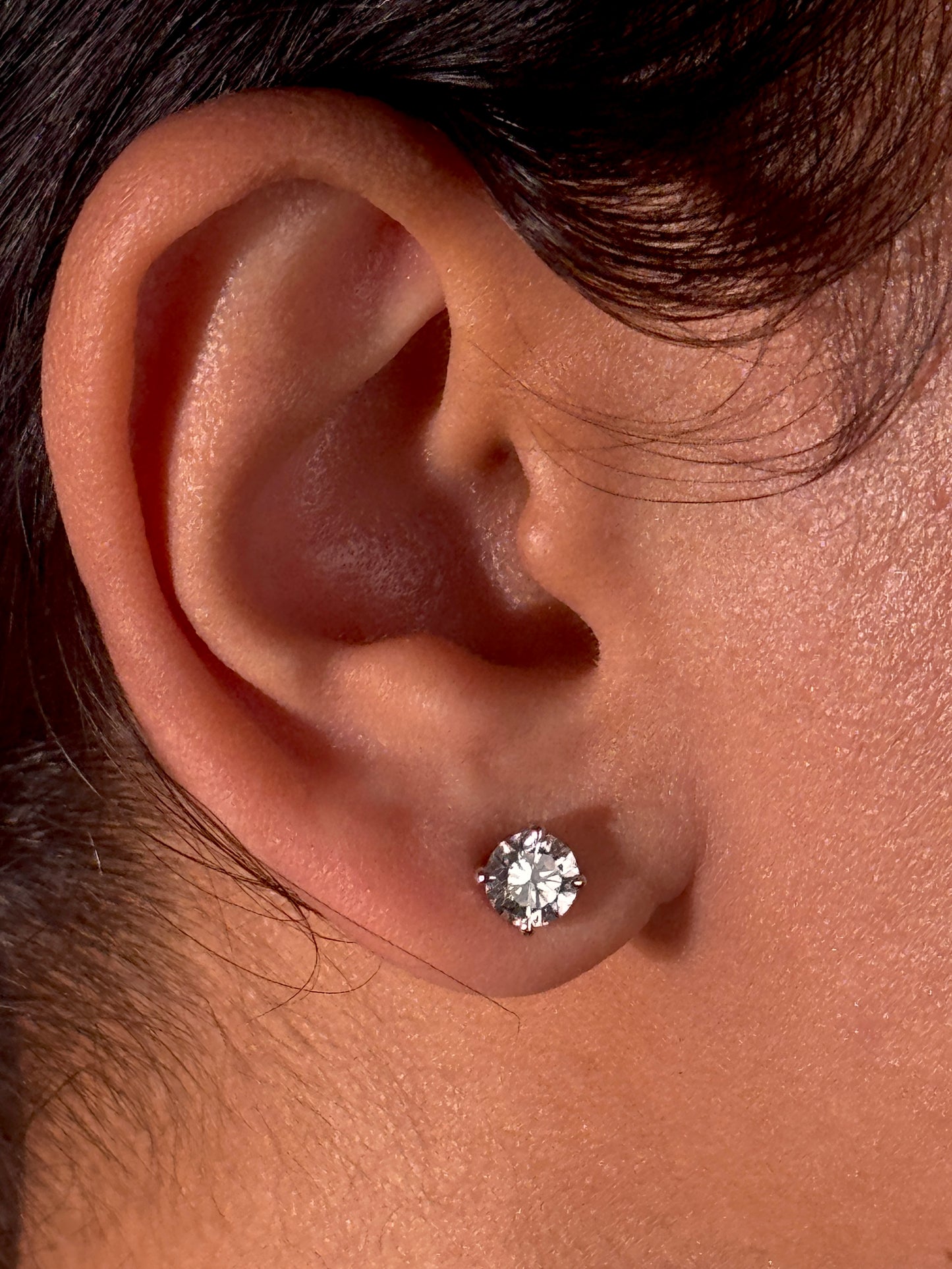 Lab Grown Diamond Stud Earrings, 2x0.75ct 9K White Gold.