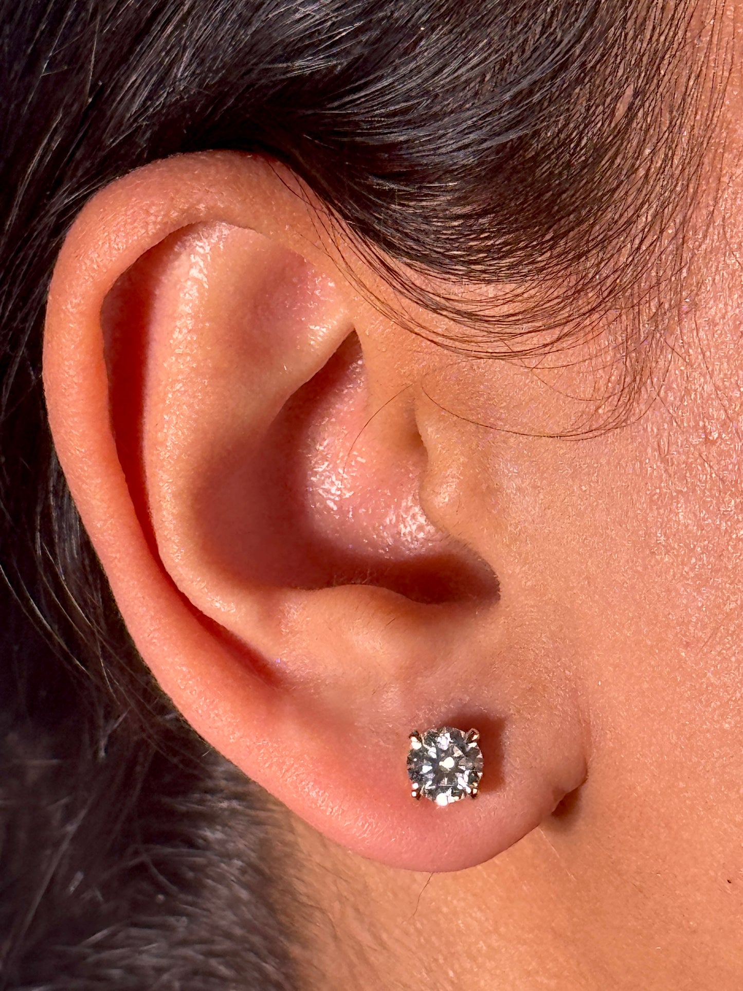 Lab Grown Diamond Stud Earrings, 2x0.75ct 9K Yellow Gold.