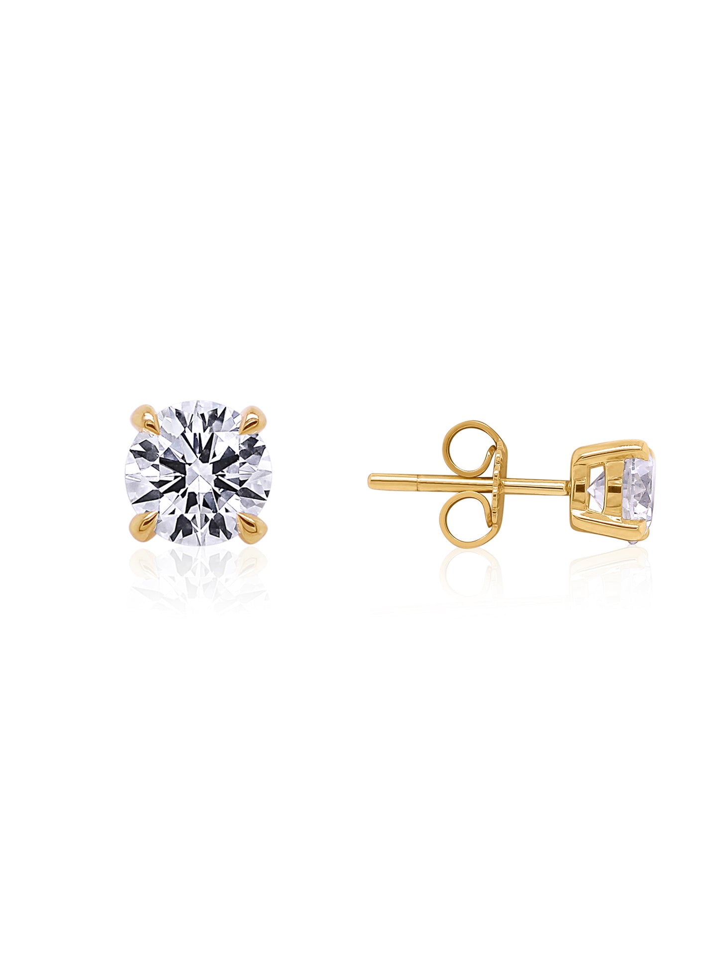 Lab Grown Diamond Stud Earrings, 2x0.75ct 9K Yellow Gold.