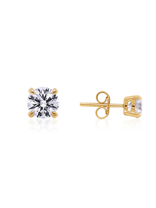 Lab Grown Diamond Stud Earrings, 2x0.75ct 9K Yellow Gold.