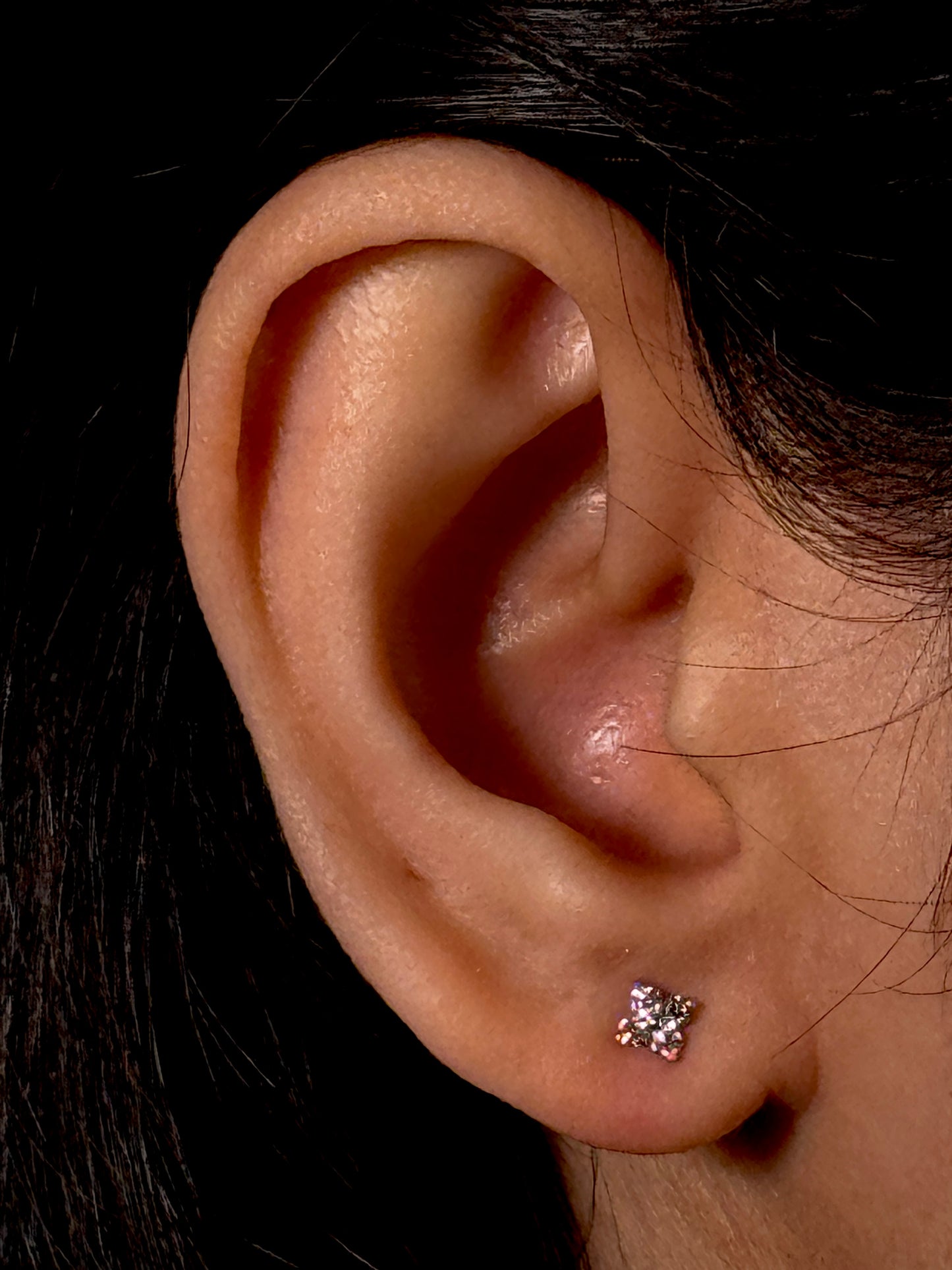 Lab Grown Diamond Stud Earrings, 9K White Gold, Total Diamonds 0.14ct.