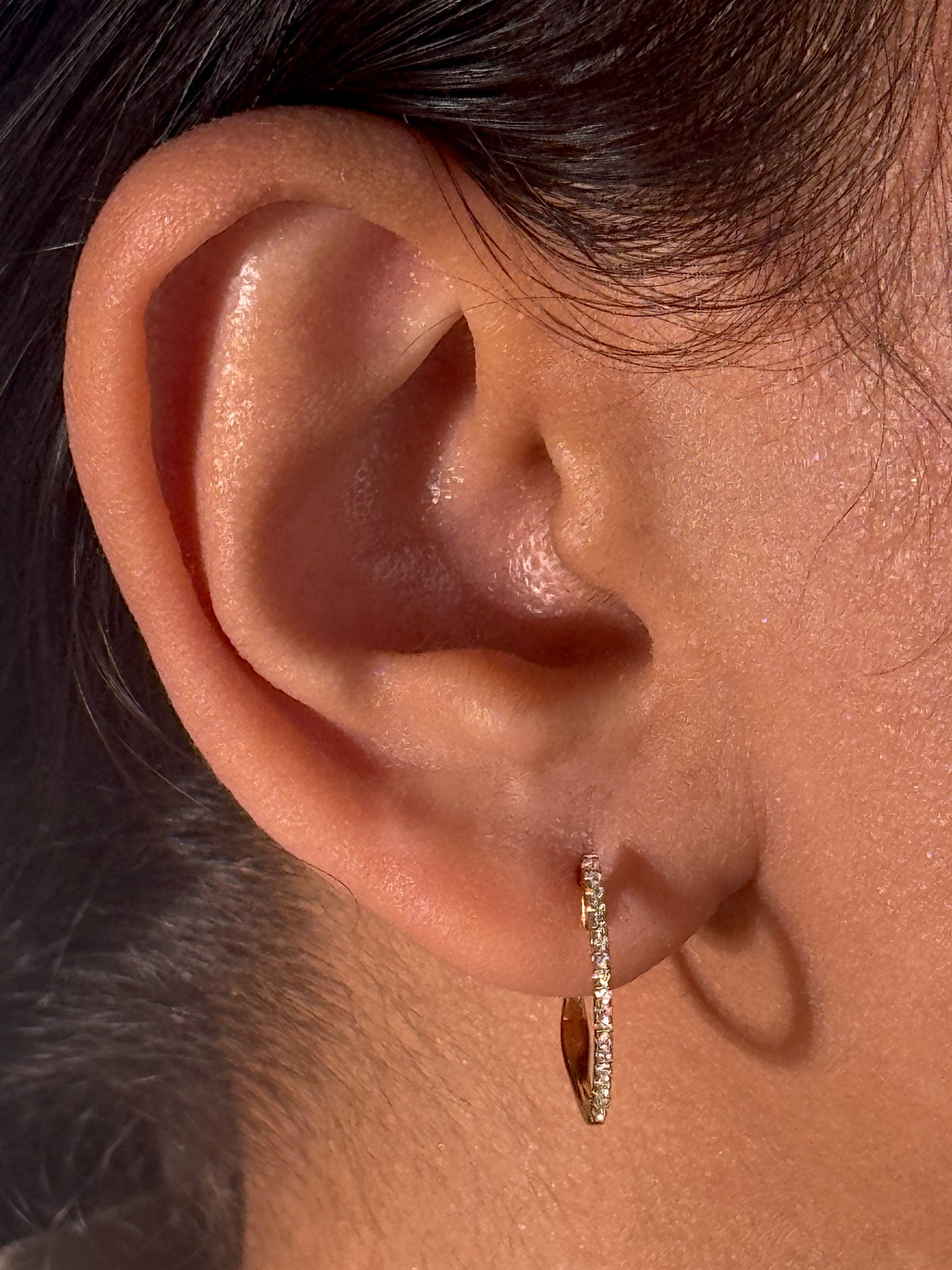 Diamond Set Huggie Earrings in 18 Carat Yellow Gold