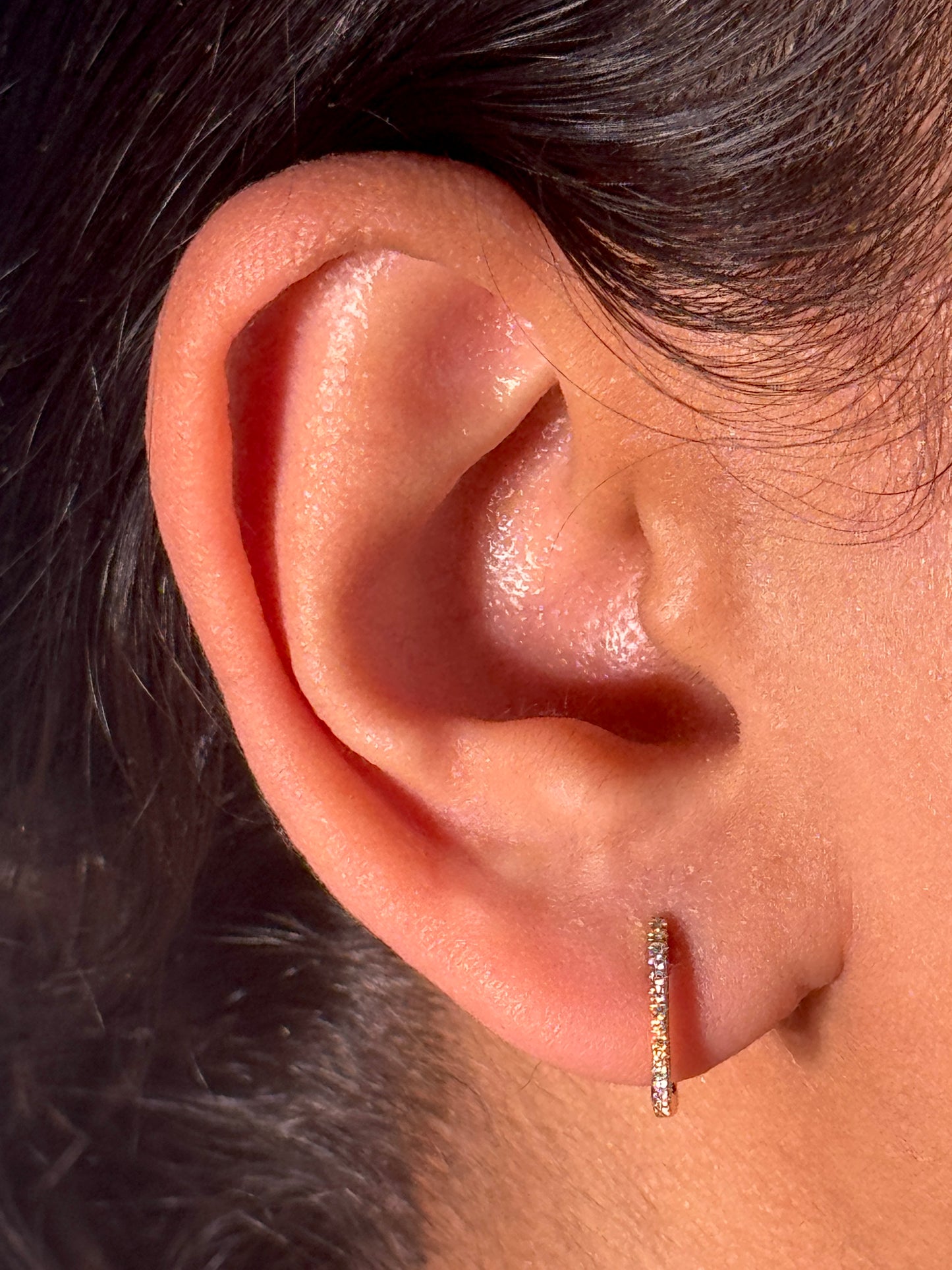 Diamond Set Huggie Earrings in 18 Carat Yellow Gold